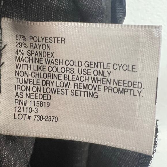 WORTHINGTON Dress Pants Mid Rise Straight Leg Flat Front Plaid Black Size 12P - Picture 7 of 9